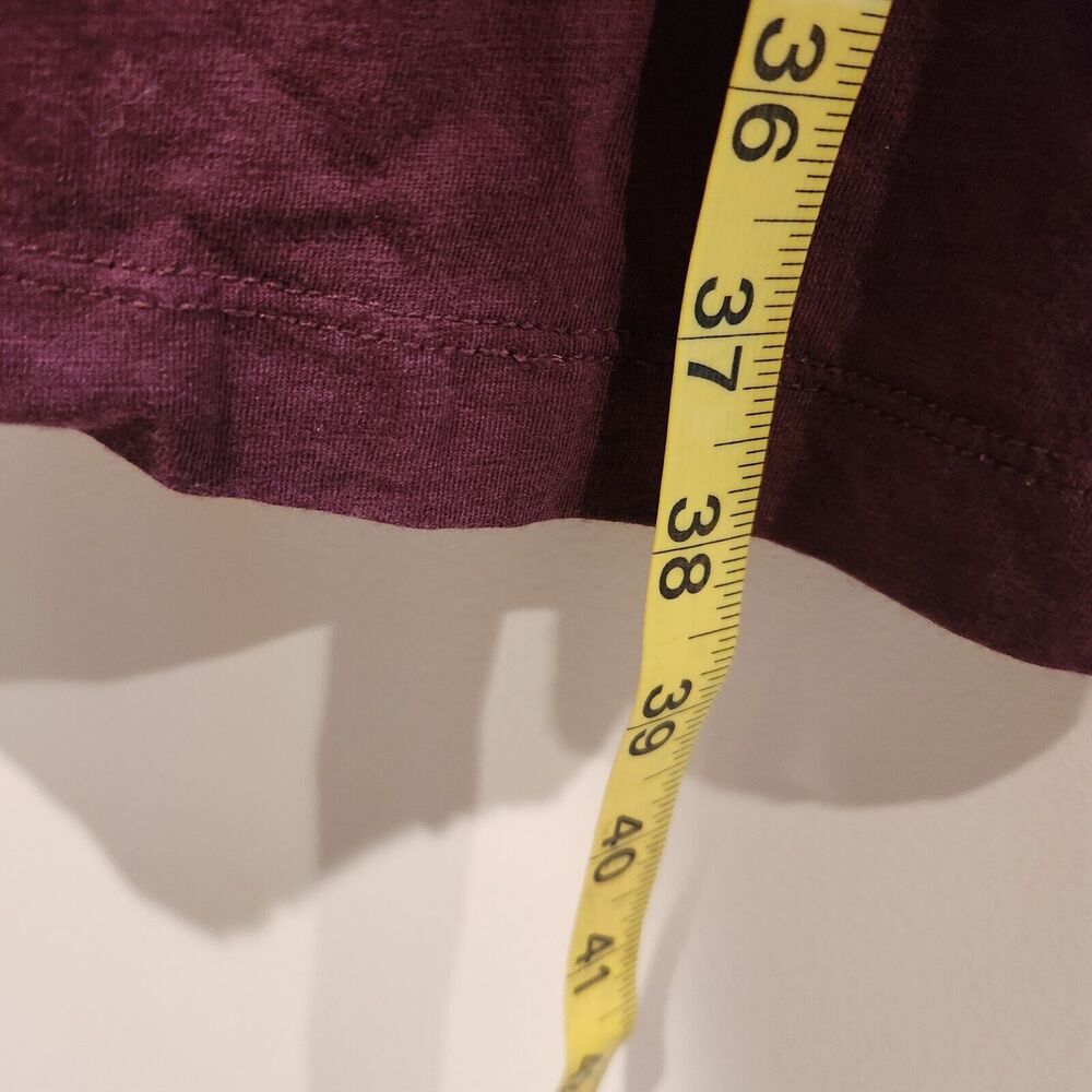Garnet Hill Burgundy Red 3/4 Sleeve Midi Shirt Dress Size Medium Minimalist - Picture 9 of 9